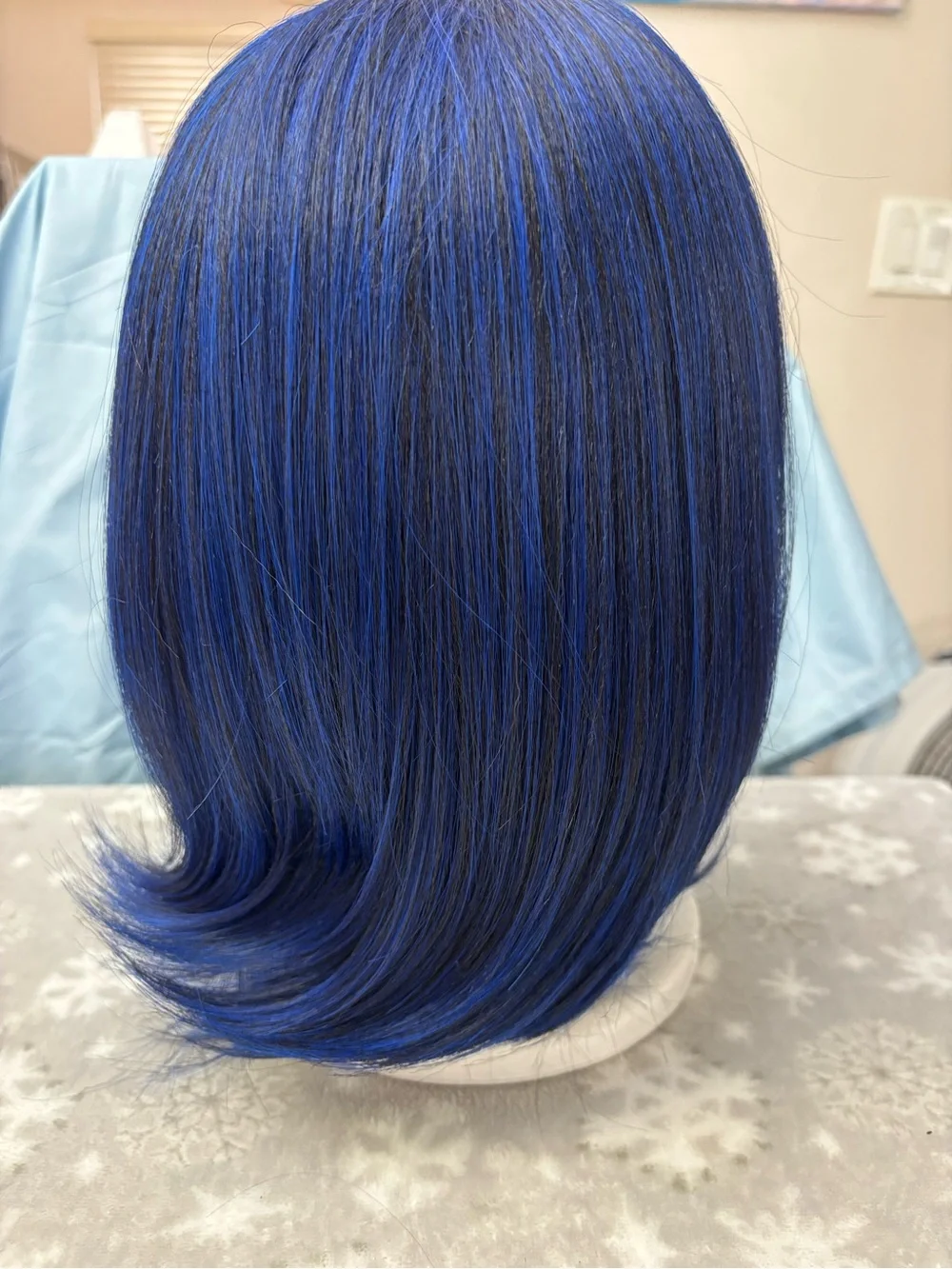 Sleek Navy Blue Straight Bob Wig - Deep Blue Shade
